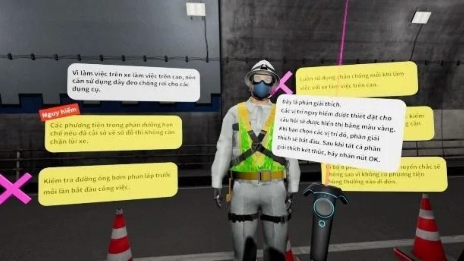 IMAGICA Cosmo Space develops multilingual + quiz-style VR safety training content for the special civil engineering industry.