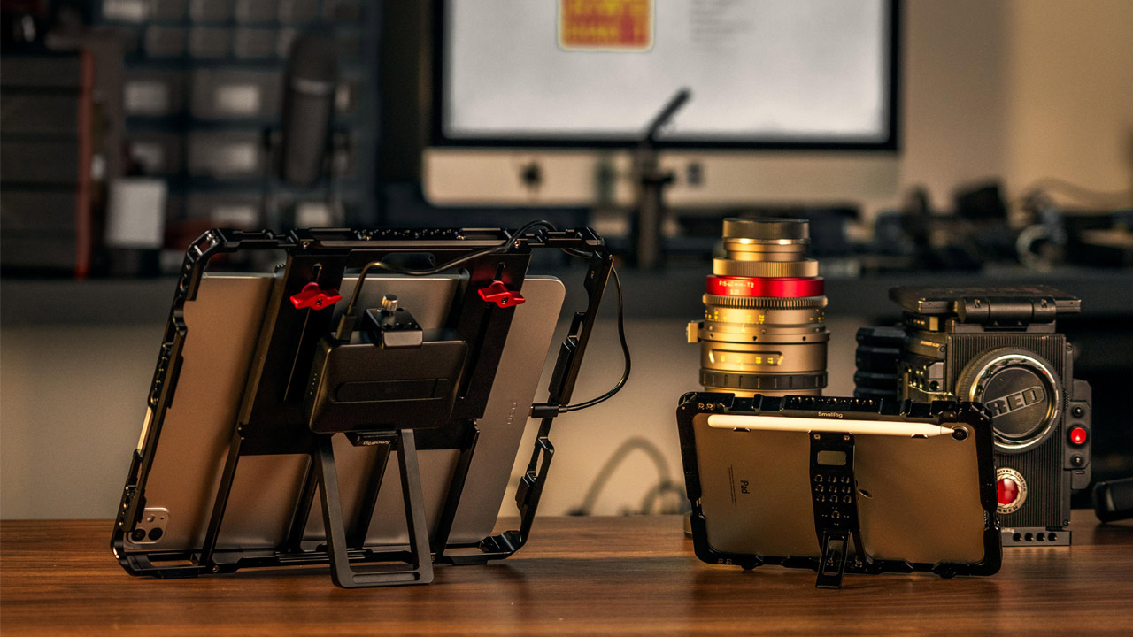SmallRig releases iPad cage series. Allows iPad to be mounted on camera or used as desktop stand