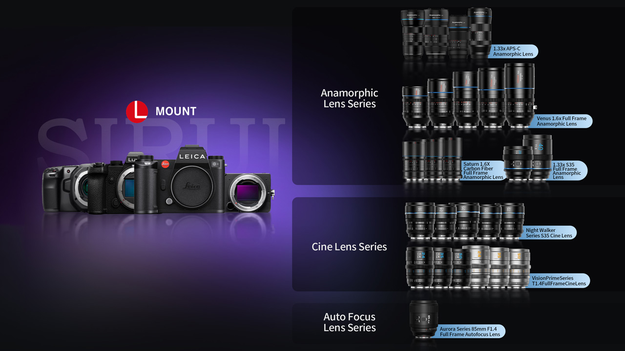SIRUI Venus series full-width anamorphic lens now compatible with L-mount. 